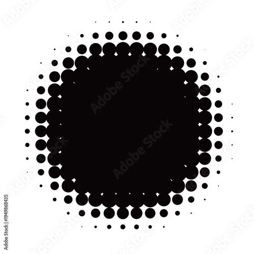 丸いハーフトーンのドットあしらいフレーム