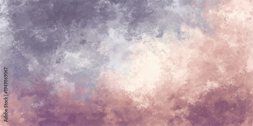 Dark stormy clouds drift across an old grunge paper texture creating an abstract blue sky background with sunlight breaking through the cloudy atmosphere