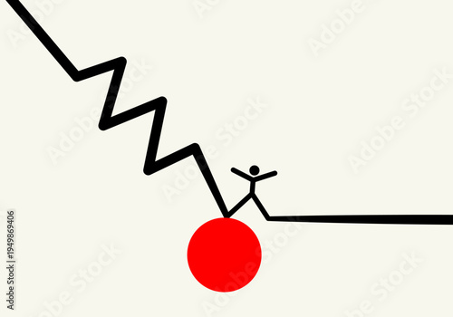 A person skillfully navigating a challenging downward slope with a ball.