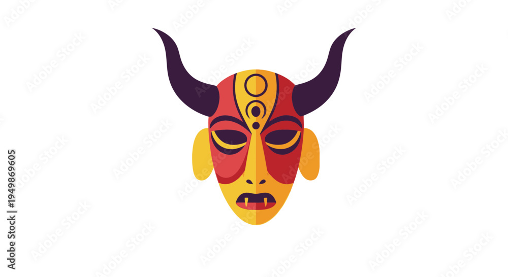 Fototapeta premium Colorful bull head mask face design.