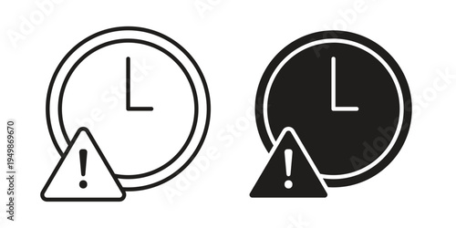 Delay icon element for graphic designs. line and flat symbols