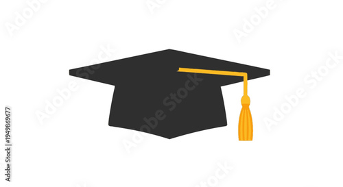 Graduation cap with yellow tassel 2.