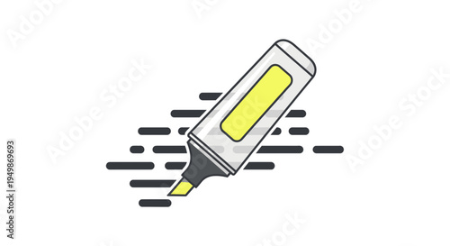 Highlighter pen with yellow ink.