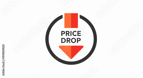 Red price drop discount label icon 1.