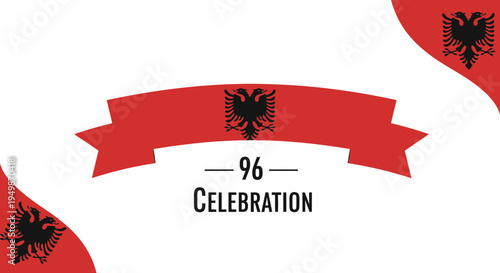 Albania Flag Banner Celebration 96 Years Independence Day