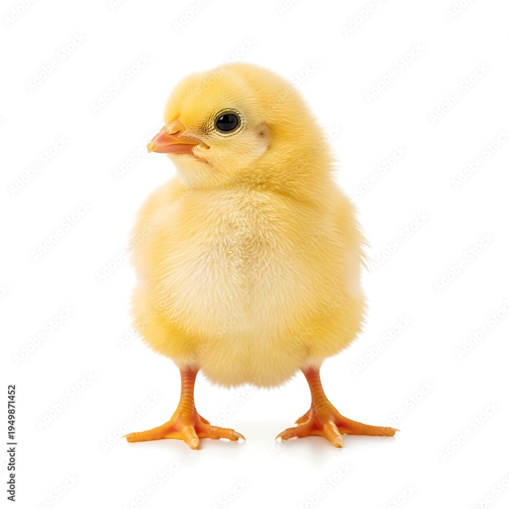 Obraz premium Adorable chick isolated on pure white