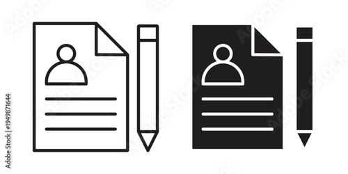 Enrollment icon element for graphic designs. line and flat symbols