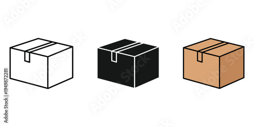 Three different colored boxes with straps