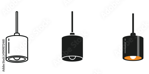 Three different types of hanging light fixtures