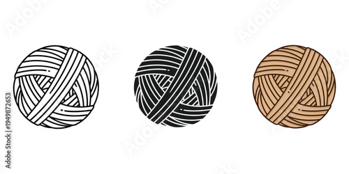 Three colorful balls of yarn for knitting