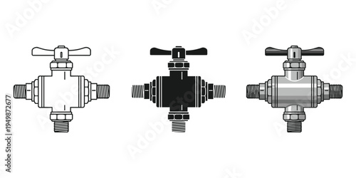 Three different valve designs are shown side by side