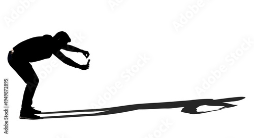 Man doing athletic sprint start position.