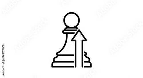 Chess Piece Moving Upward.