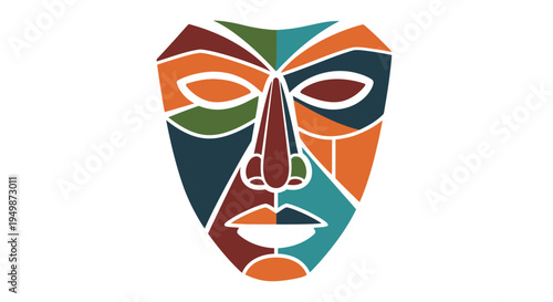 Colorful abstract face mask design.