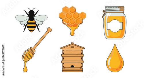 Honey bee and honeycomb sweet treats.