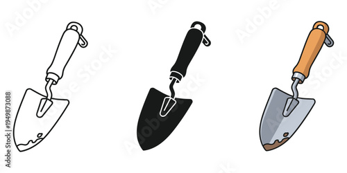 Trowels in different styles and colors