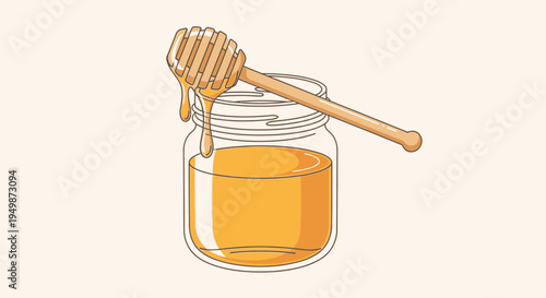 Honey in a glass jar 2.