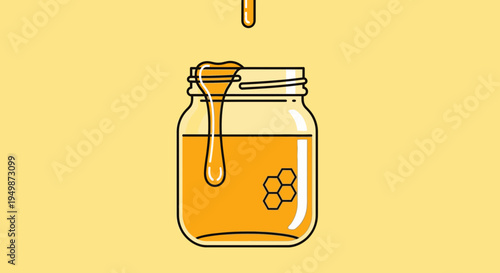Honey in a glass jar 18.