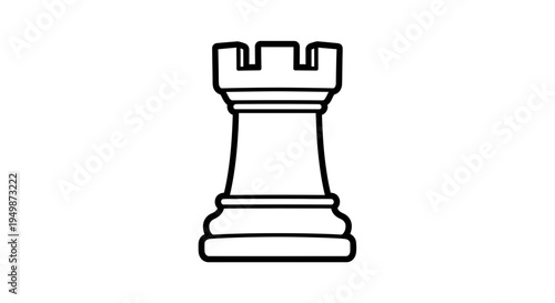 Rook chess piece on white background 3.