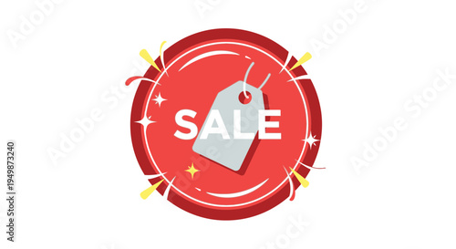 Sale tag icon with sparkles.