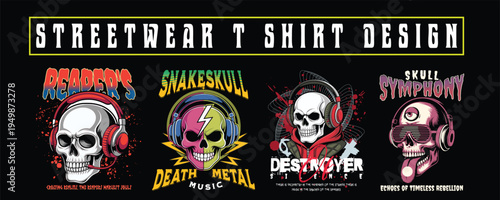 Urban Streetwear T-Shirt Design Bundle – Graffiti Typography Graphic Pack