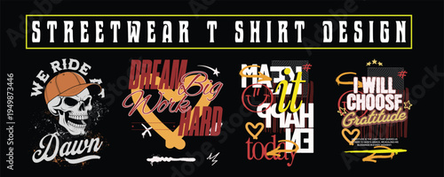 Urban Streetwear T-Shirt Design Bundle – Graffiti Typography Graphic Pack