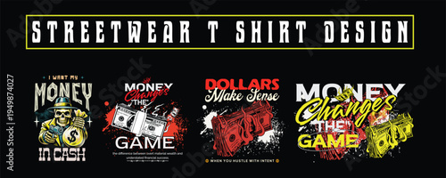 Urban Streetwear T-Shirt Design Bundle – Graffiti Typography Graphic Pack