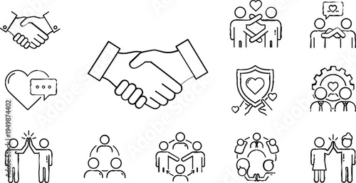 Accounting and Financial Management Outline Icon Set Featuring Invoice Calculator Budget Money Bag Coins Wallet Financial Report and Business Finance Symbols