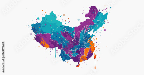 Creative Splash Art Representation of China