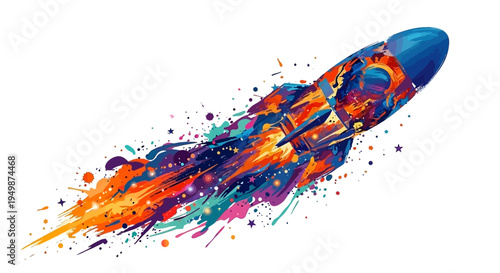 Vibrant Abstract Rocket Taking Off Speed