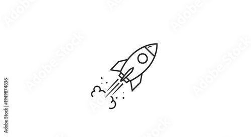 Rocket Ship Launching into Space.