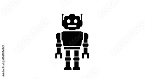 Robot Character Design Black Color.