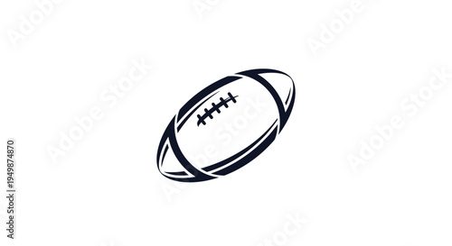 Rugby ball in motion spinning fast.