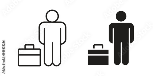 Guest icon element for graphic designs. line and flat symbols