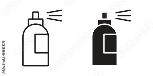 Hair spray icon element for graphic designs. line and flat symbols