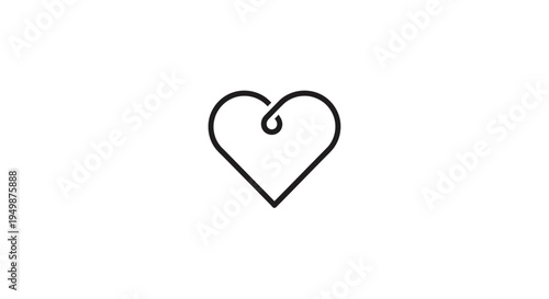 Simple Black Heart Shape Symbol.