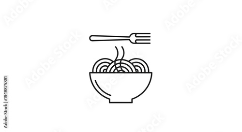 Simple illustration of a pasta bowl.