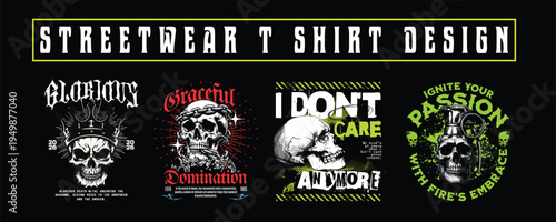 Urban Streetwear T-Shirt Design Bundle – Graffiti Typography Graphic Pack