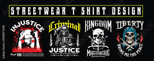 Urban Streetwear T-Shirt Design Bundle – Graffiti Typography Graphic Pack