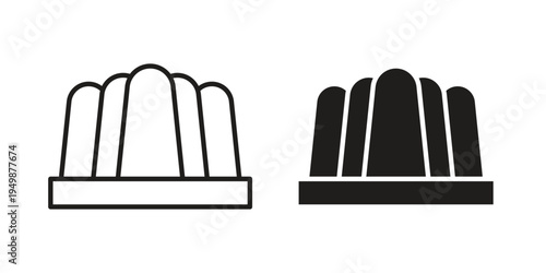 Jelly icon element for graphic designs. line and flat symbols