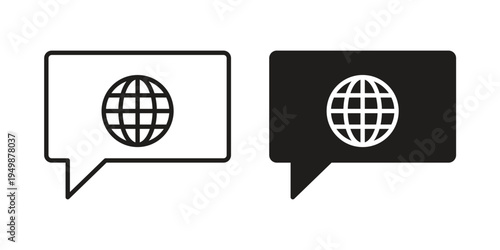 Language icon element for graphic designs. line and flat symbols