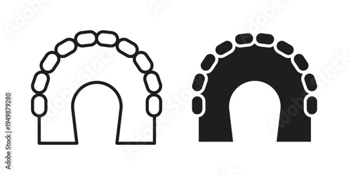 Maxilla icon element for graphic designs. line and flat symbols