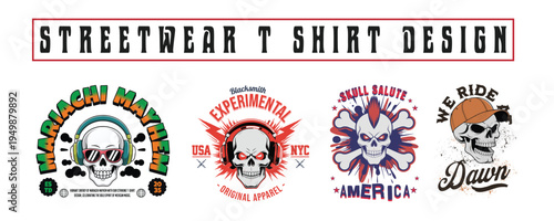 Urban Streetwear T-Shirt Design Bundle – Graffiti Typography Graphic Pack