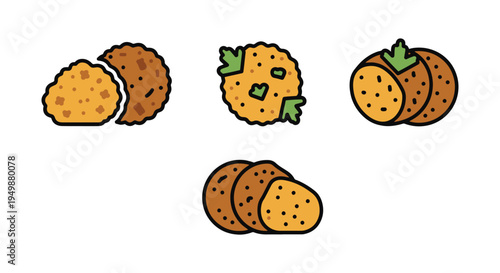 Egyptian Falafel Line art modern abstract artistic illustration