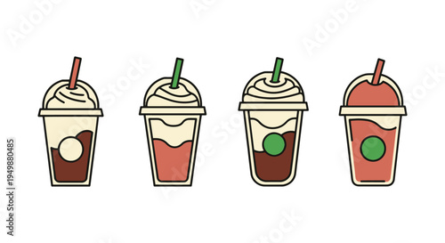 Frappuccino Line art vector soft artistic abstract illustration