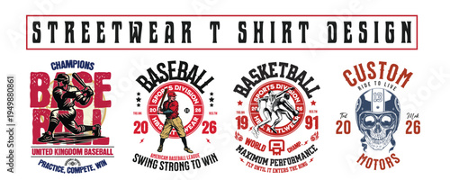 Urban Streetwear T-Shirt Design Bundle – Graffiti Typography Graphic Pack