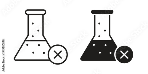 No chemical icon element for graphic designs. line and flat symbols
