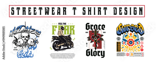 Urban Streetwear T-Shirt Design Bundle – Graffiti Typography Graphic Pack