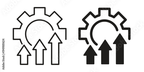 Operational excellence icon element for graphic designs. line and flat symbols