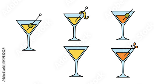 Dry Martini Line art vector clean dynamic abstract